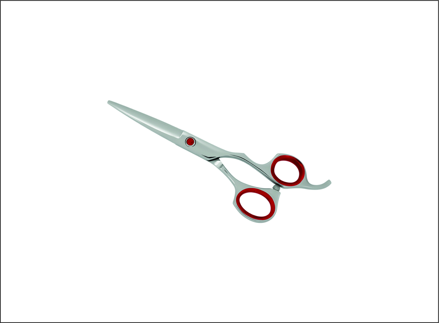 Professional Barber Scissors with Red Finger Inserts