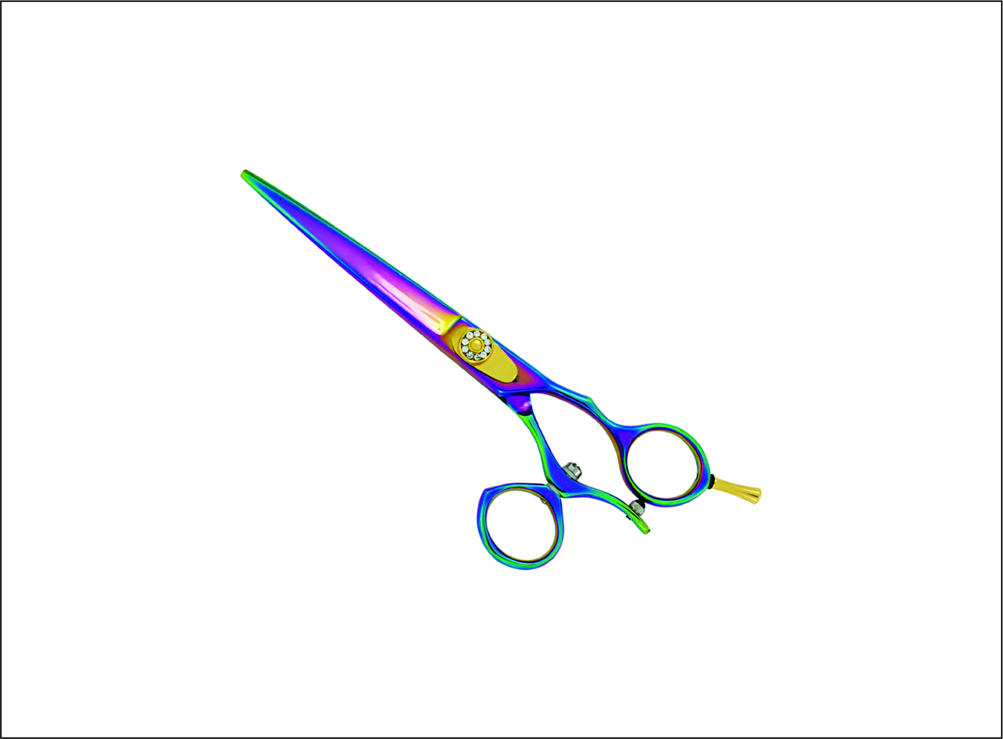 Professional Swivel Handle Barber Scissors – Rainbow Titanium