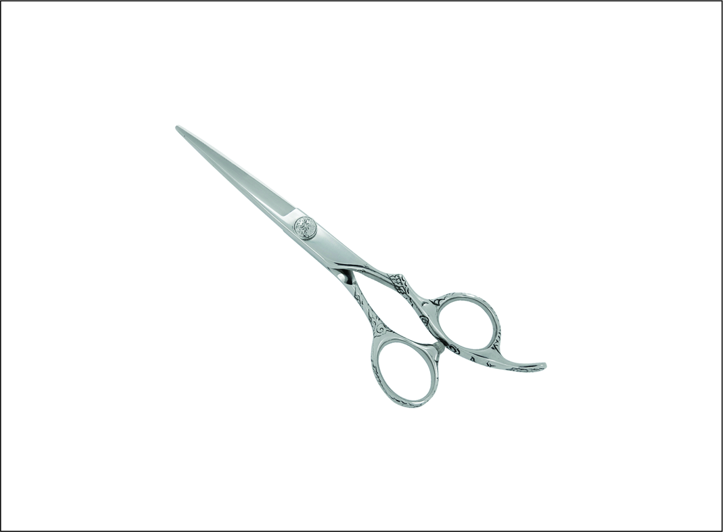 Professional Engraved Barber Hair Cutting Scissors – Offset Handle