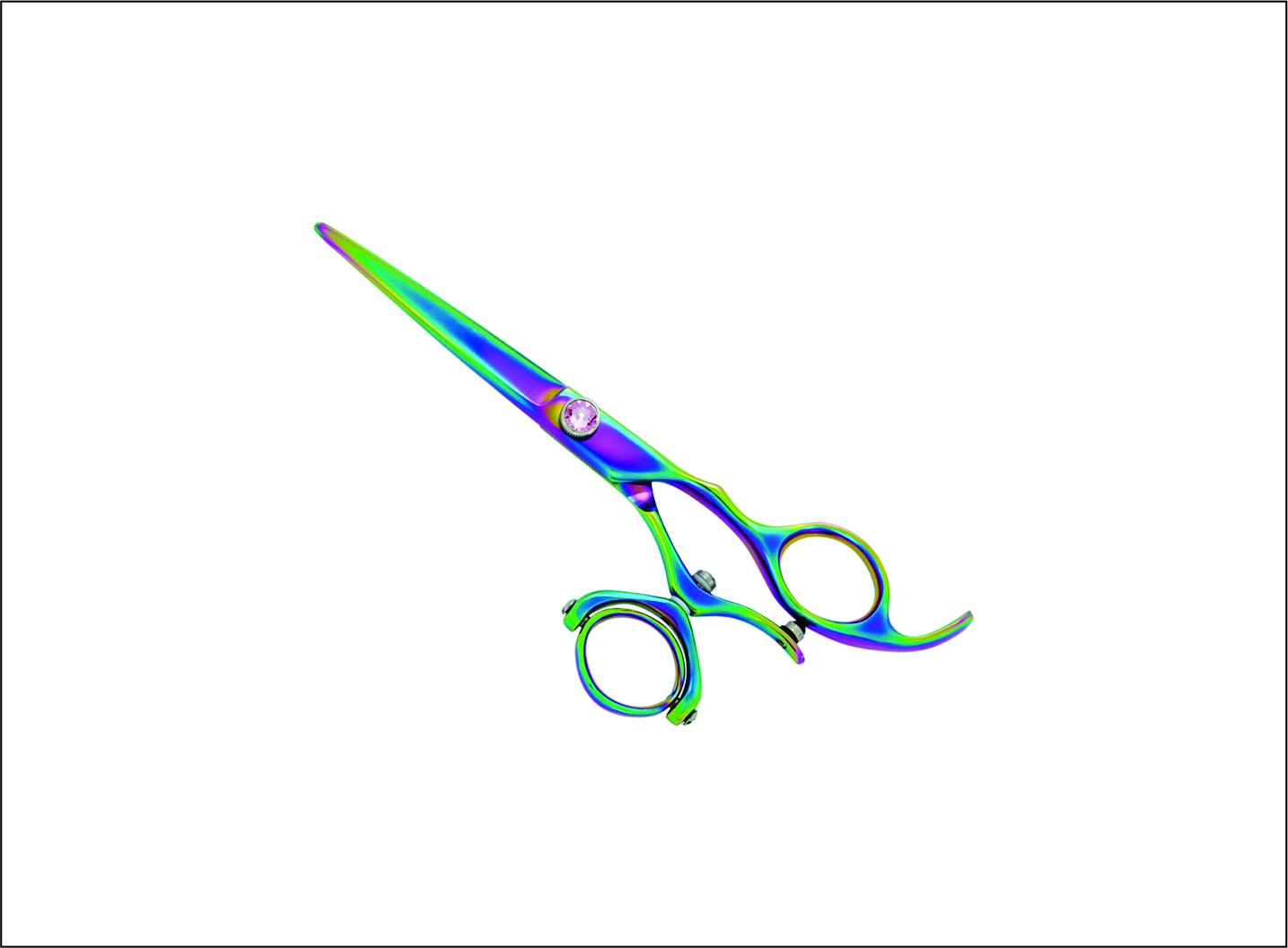 Professional Barber Scissors – Rainbow Titanium