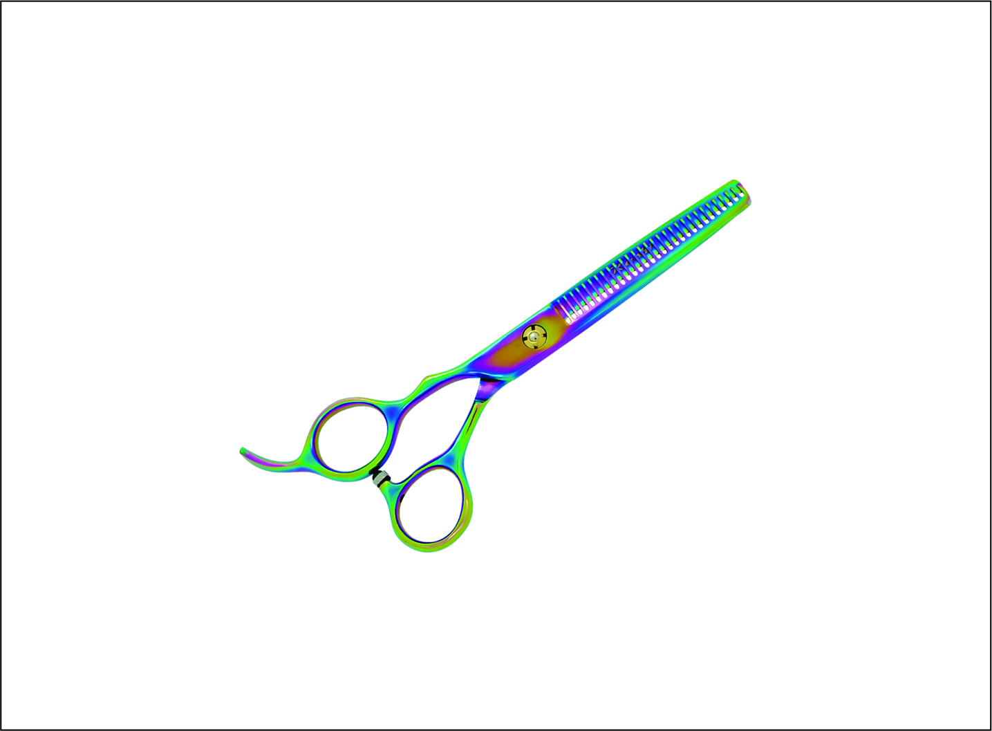 Professional Left-Handed Rainbow Titanium Thinning Scissors