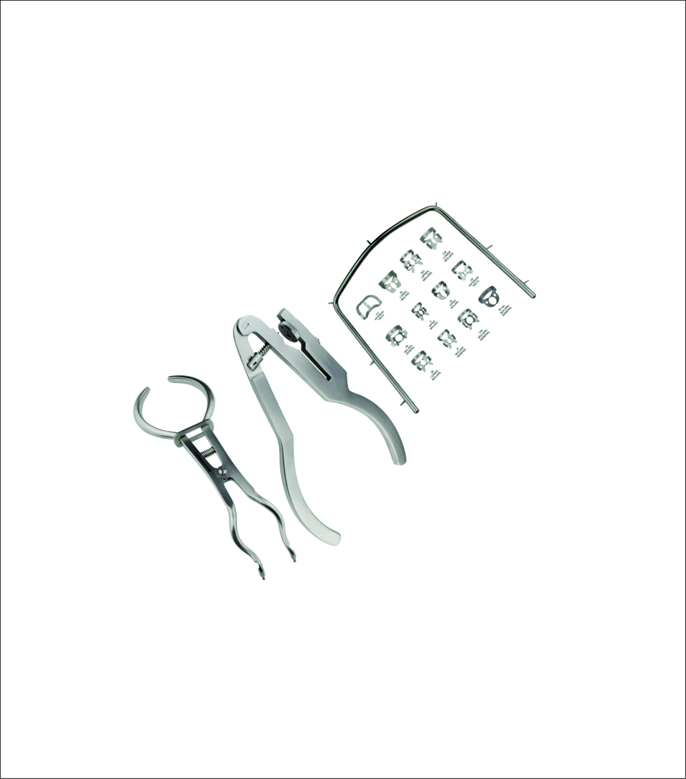 Rubber Dam Kit 15pcs for Endodontic Isolation with Brewer Forceps