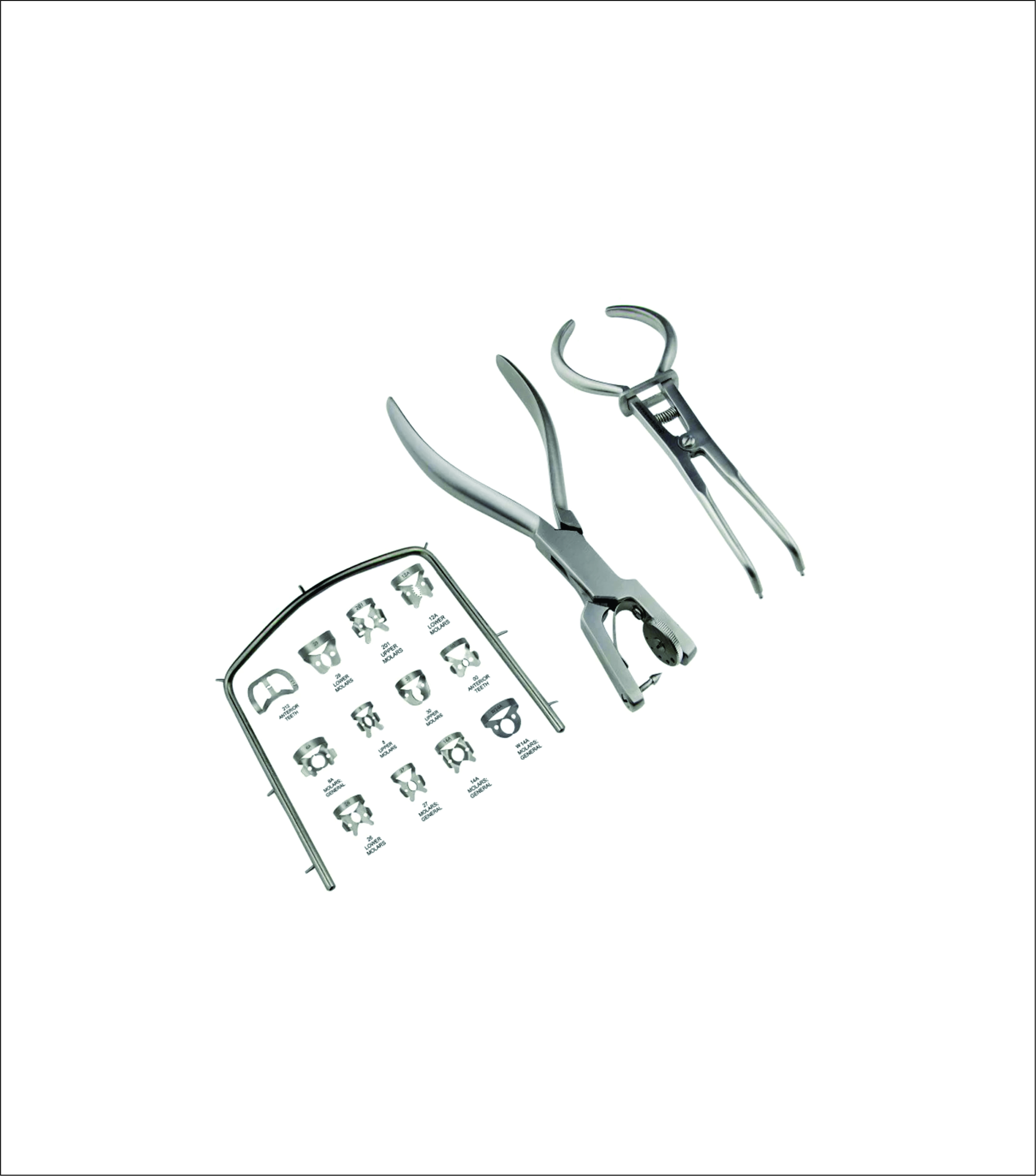 Dental Rubber Dam Kit 16pcs for Endodontic Isolation with Adult Frame