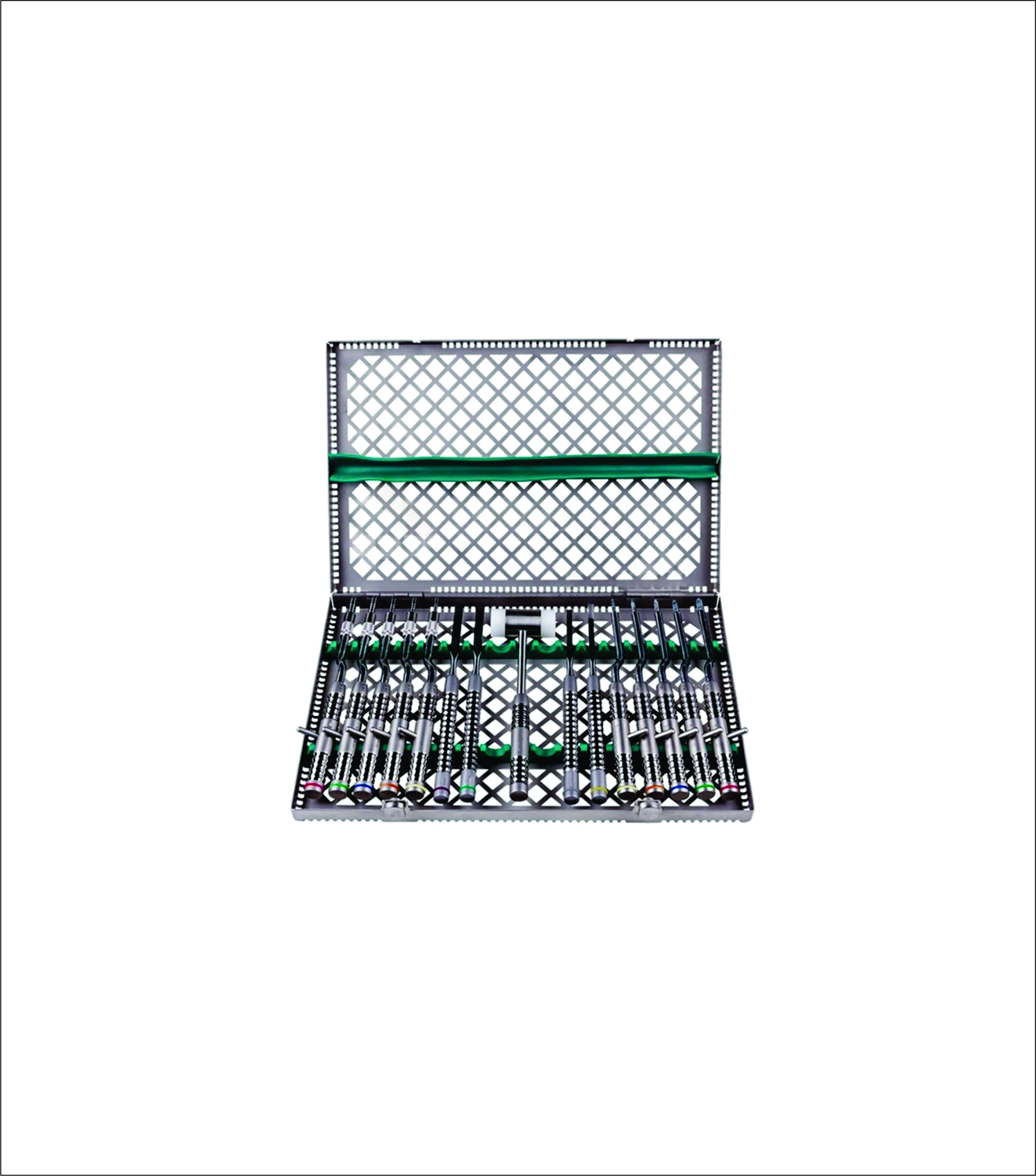 21 Pcs Dental Implant Kit with Sterilization Cassette - Implant Surgery Instrument Set
