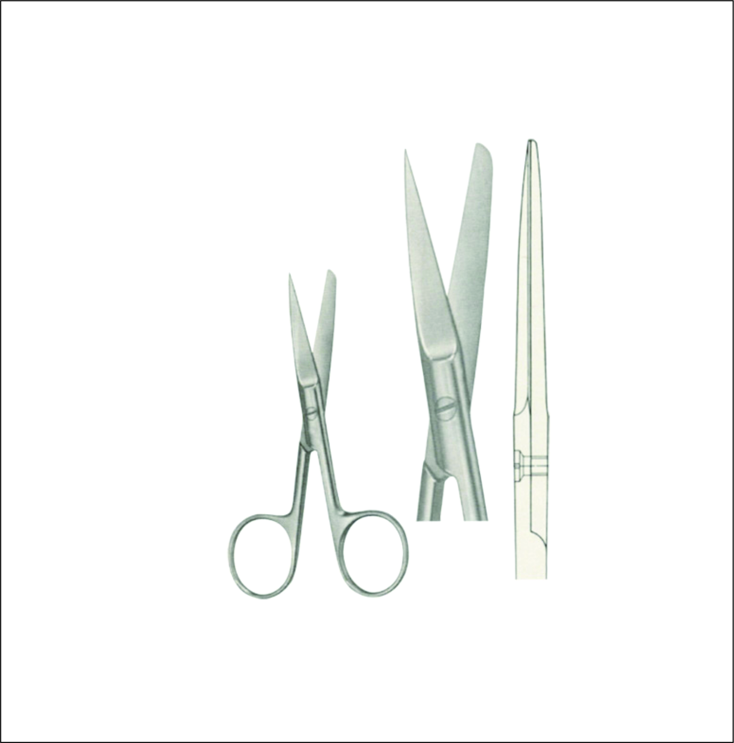 Gum, Surgical, Ligature, Bandage Scissors