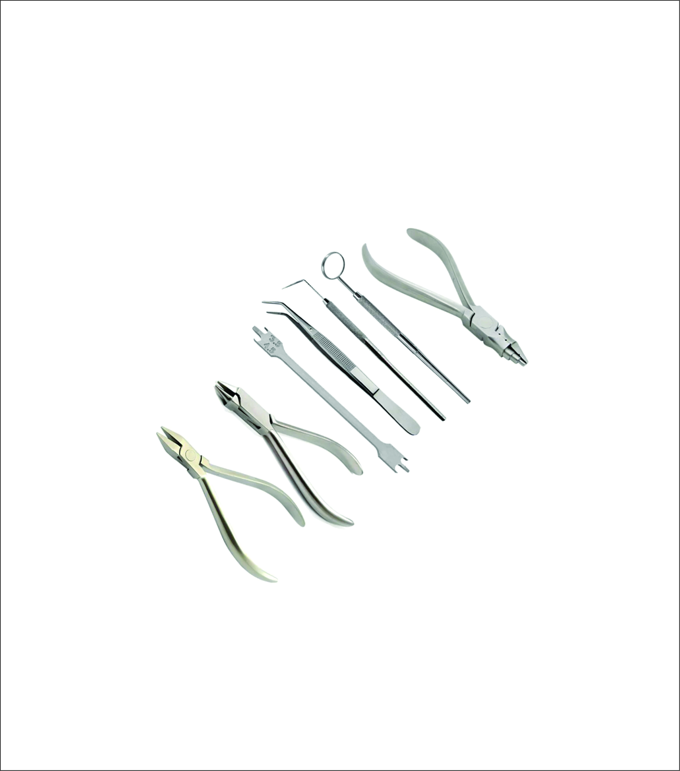 Dental Orthodontic Kit 7 Pcs Professional Orthodontic Pliers & Diagnostic Set