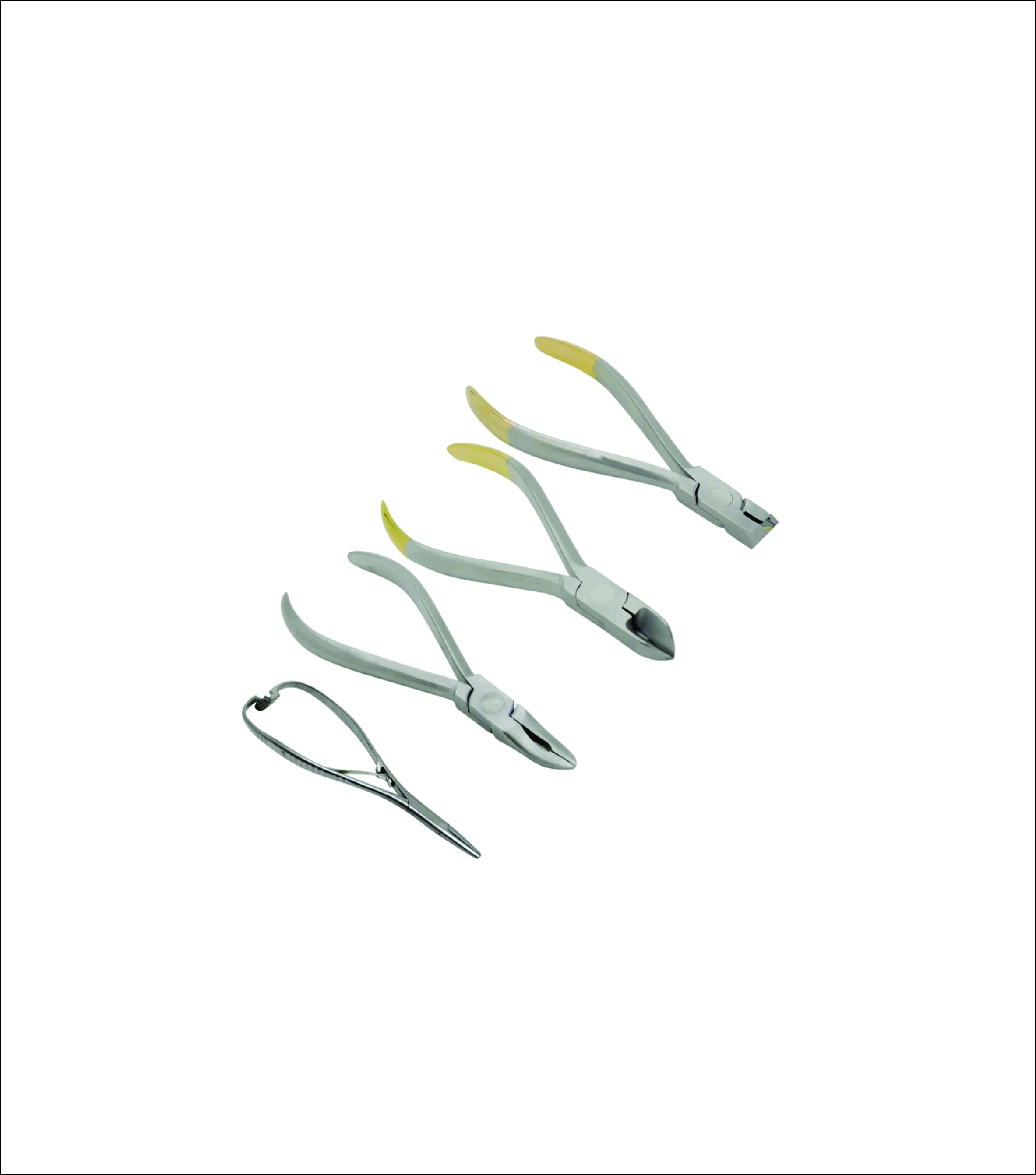 Dental Orthodontic Kit 4 Pcs TC Plier Set with Mathieu, Weingart & Wire Cutters